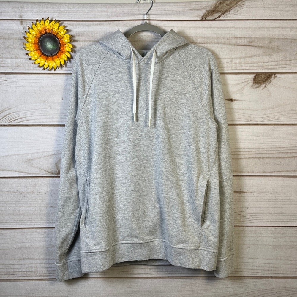 Lululemon Mens Light Gray Pullover Hoodie Casual Sweatshirt M